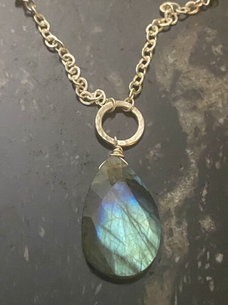 Blue Genuine Labradorite on Sterling Silver includes shipping SOLD