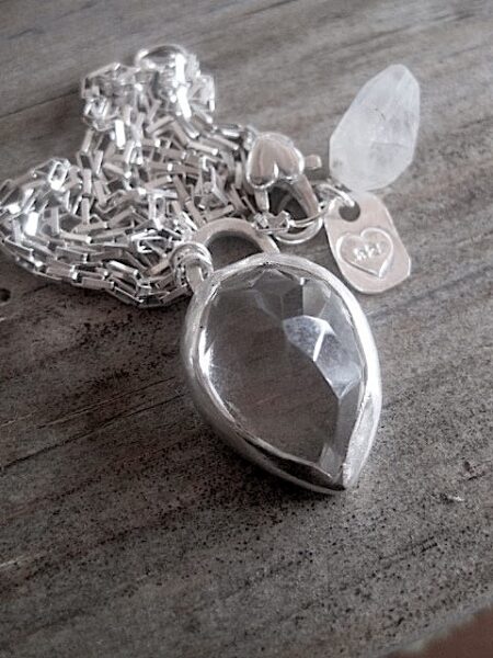 Crystal Quartz Quasar Necklace in Handmade Sterling Silver Setting-includes shipping- sold