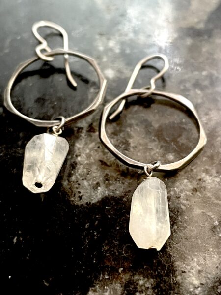 Handmade Sterling Silver, Moonstone Earrings-includes shipping- sold